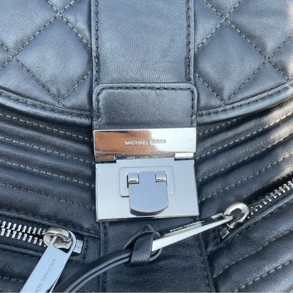 EUC Michael Kors Elisa Backpack Lamb Skin Leather Black MSRP $398 - Picture 10 of 14